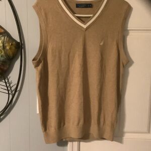 Nautica Navtech Mens‎ Tan golf sweater vest, M